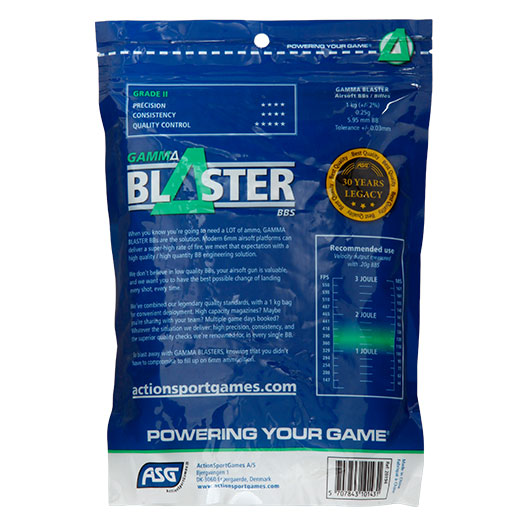 ASG Gamma Blaster Grade II BBs 0,25g 4.000er / 1kg Beutel weiss Bild 1