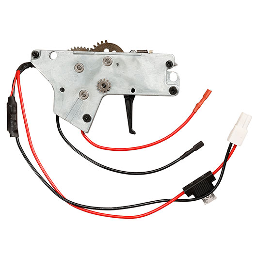 ICS M4 / M16 Ambi Split-Design Gearbox komplett mit Mosfet unten silber - Kabel hinten - MA-387 Bild 3
