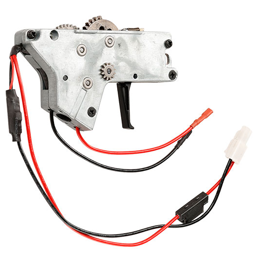 ICS M4 / M16 Ambi Split-Design Gearbox komplett mit Mosfet unten silber - Kabel hinten - MA-387 Bild 5