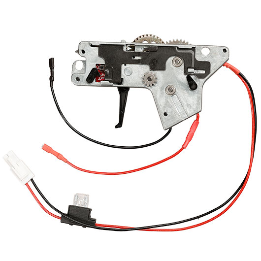 ICS M4 / M16 Ambi Split-Design Gearbox komplett mit SSS-Mosfet unten silber - Kabel hinten - MA-400 Bild 2