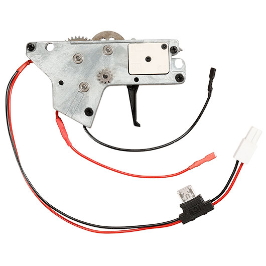 ICS M4 / M16 Ambi Split-Design Gearbox komplett mit SSS-Mosfet unten silber - Kabel hinten - MA-400 Bild 3