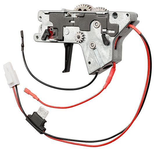 ICS M4 / M16 Ambi Split-Design Gearbox komplett mit SSS-Mosfet unten silber - Kabel hinten - MA-400 Bild 4