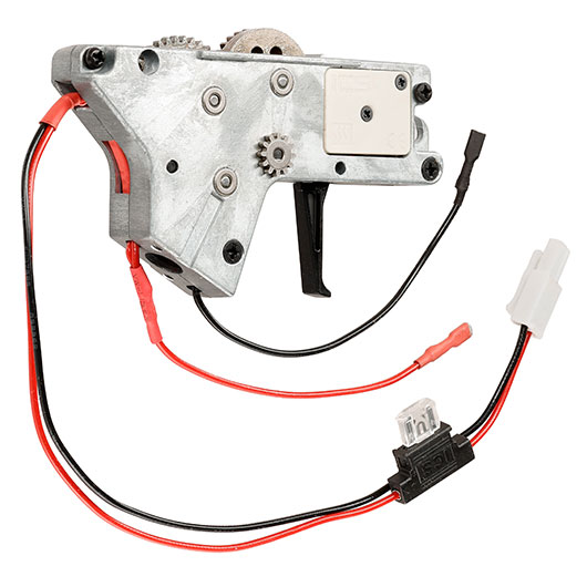ICS M4 / M16 Ambi Split-Design Gearbox komplett mit SSS-Mosfet unten silber - Kabel hinten - MA-400 Bild 5