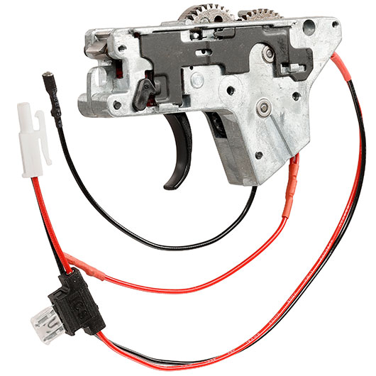 ICS M4 / M16 Split-Design Gearbox komplett mit SSS-Mosfet / Standard Trigger unten silber - Kabel hinten - MA-441