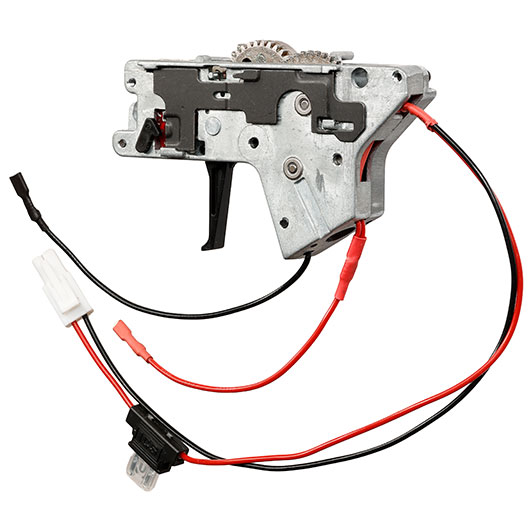 ICS M4 / M16  Split-Design Gearbox komplett mit SSS-Mosfet / Flat Trigger unten silber - Kabel hinten - MA-477 Bild 4