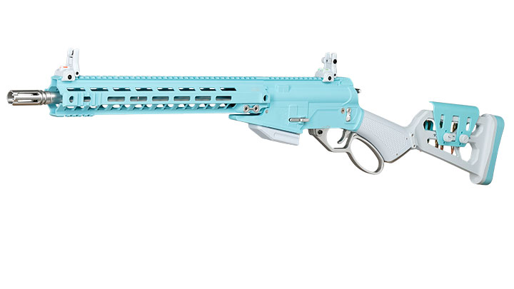 G&G LevAR 15 Zoll Rifle Gas Lever Action Vollmetall 6mm BB Macaron Blue Edition