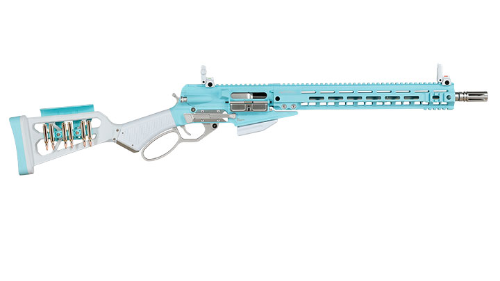 G&G LevAR 15 Zoll Rifle Gas Lever Action Vollmetall 6mm BB Macaron Blue Edition Bild 3