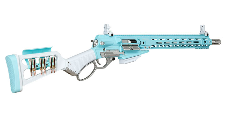 G&G LevAR 15 Zoll Rifle Gas Lever Action Vollmetall 6mm BB Macaron Blue Edition Bild 4