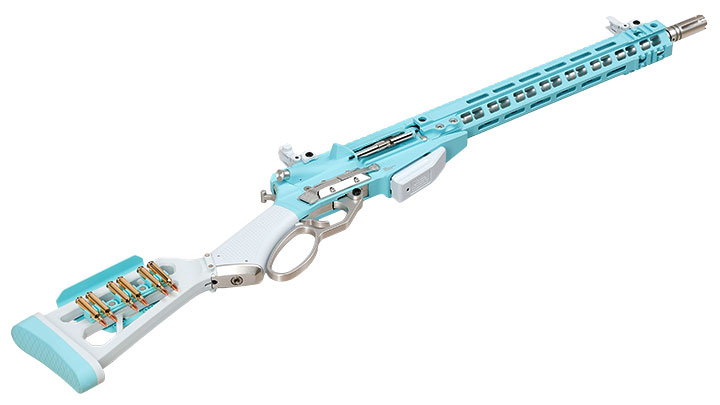 G&G LevAR 15 Zoll Rifle Gas Lever Action Vollmetall 6mm BB Macaron Blue Edition Bild 5