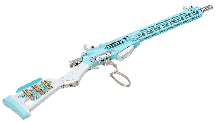 G&G LevAR 15 Zoll Rifle Gas Lever Action Vollmetall 6mm BB Macaron Blue Edition Bild 6
