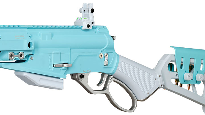 G&G LevAR 15 Zoll Rifle Gas Lever Action Vollmetall 6mm BB Macaron Blue Edition Bild 8