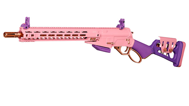 G&G LevAR 15 Zoll Rifle Gas Lever Action Vollmetall 6mm BB Pink-Gold Edition