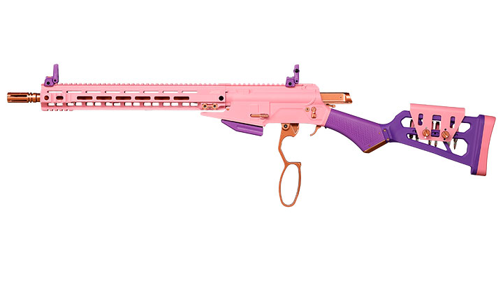 G&G LevAR 15 Zoll Rifle Gas Lever Action Vollmetall 6mm BB Pink-Gold Edition Bild 2