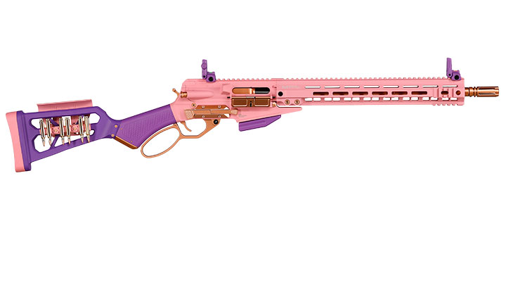 G&G LevAR 15 Zoll Rifle Gas Lever Action Vollmetall 6mm BB Pink-Gold Edition Bild 3
