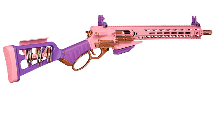 G&G LevAR 15 Zoll Rifle Gas Lever Action Vollmetall 6mm BB Pink-Gold Edition Bild 4