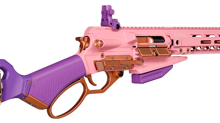 G&G LevAR 15 Zoll Rifle Gas Lever Action Vollmetall 6mm BB Pink-Gold Edition Bild 9