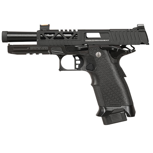 G&G 2024 CP Custom Airsoftpistole Hi-Capa Vollmetall GBB 6mm BB schwarz - Set mit 2 Magazinen / Pistolenkoffer Bild 2