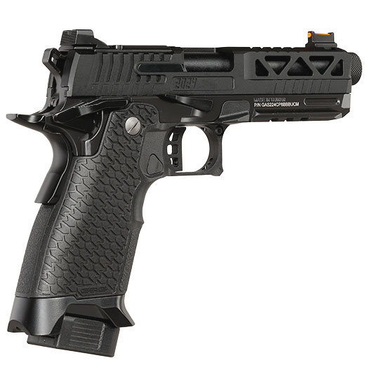 G&G 2024 CP Custom Airsoftpistole Hi-Capa Vollmetall GBB 6mm BB schwarz - Set mit 2 Magazinen / Pistolenkoffer Bild 4