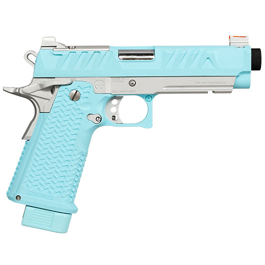 G&G STP45 Airsoftpistole Hi-Capa mit Polymer-Schlitten / Metallrahmen GBB 6mm BB Macaron Blue Edition Bild 3