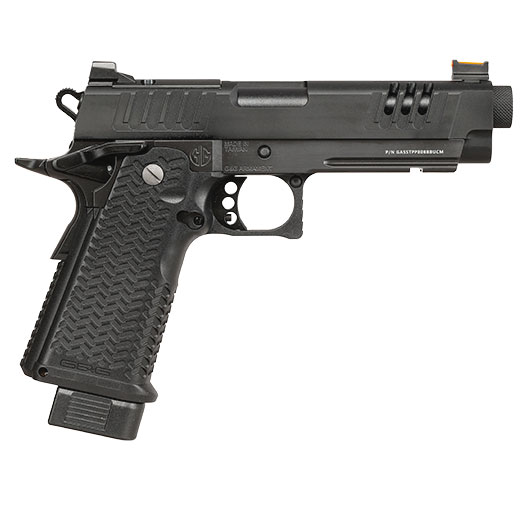 G&G STP45 Pro 8 Zoll Airsoftpistole Hi-Capa Vollmetall GBB 6mm BB schwarz - Set mit 2 Magazinen / Pistolenkoffer Bild 3