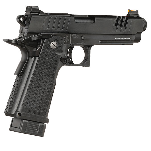 G&G STP45 Pro 8 Zoll Airsoftpistole Hi-Capa Vollmetall GBB 6mm BB schwarz - Set mit 2 Magazinen / Pistolenkoffer Bild 4