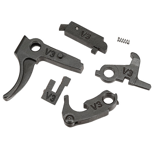 RA-Tech CNC Stahl Trigger Set f. Wei-ETech M4 / M16 / AR-15 V3 GBB Serie schwarz