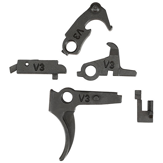 RA-Tech CNC Stahl Trigger Set f. Wei-ETech M4 / M16 / AR-15 V3 GBB Serie schwarz Bild 1