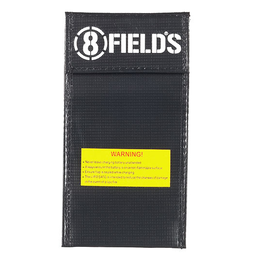 8Fields Premium LiPo Safety Bag Small 10,5 x 20 cm Feuerfeste Sicherheitstasche schwarz