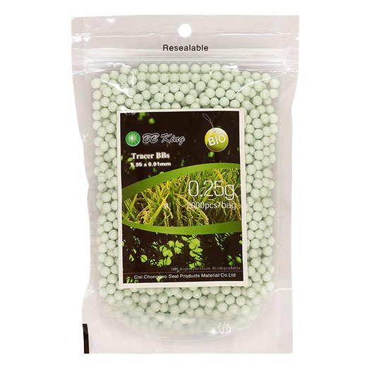 BB King Glow In Dark High Precision Tracer BIO BBs 0,25g 2.000er Beutel grn
