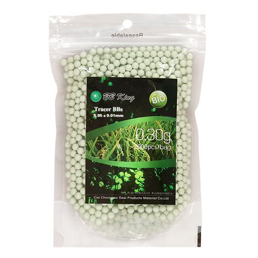 BB King Glow In Dark High Precision Tracer BIO BBs 0,30g 2.000er Beutel grn