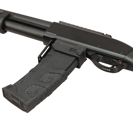 BattleAxe M4 / M16 S-AEG Magazinadapter f. Tokyo Marui kompatible M870 Shotguns schwarz Bild 10