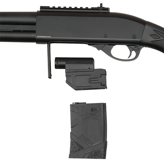 BattleAxe M4 / M16 S-AEG Magazinadapter f. Tokyo Marui kompatible M870 Shotguns schwarz Bild 8