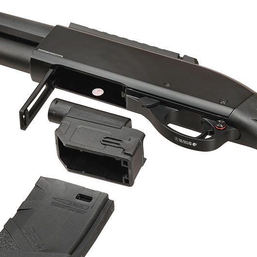 BattleAxe M4 / M16 S-AEG Magazinadapter f. Tokyo Marui kompatible M870 Shotguns schwarz Bild 9