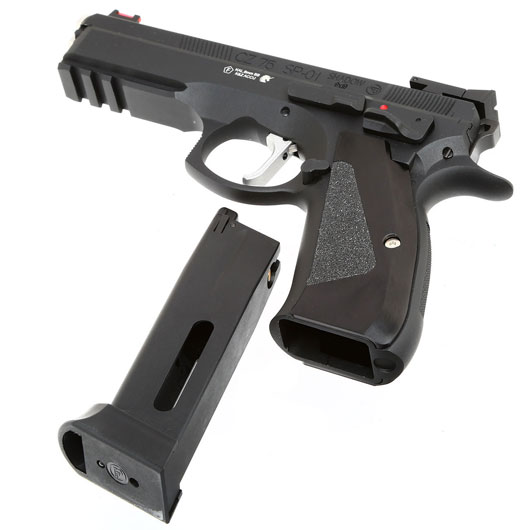 KJ Works CZ 75 SP-01 Shadow ACCU RaceGun Vollmetall CO2 BlowBack 6mm BB schwarz Bild 6