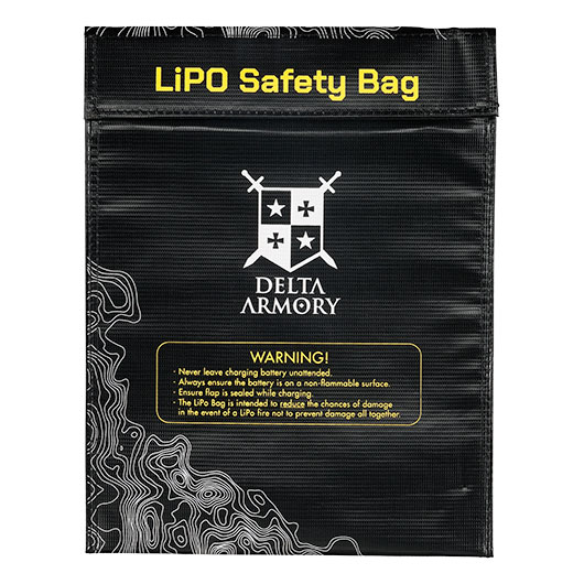 Delta Armory LiPo Safety Bag Large 23 x 30 cm Feuerfeste Sicherheitstasche schwarz