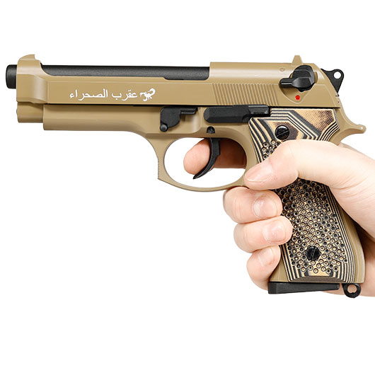 KLI M92 Sahara Limited Edition Vollmetall GBB 6mm BB Desert Tan - G10 Grip Edition Bild 11