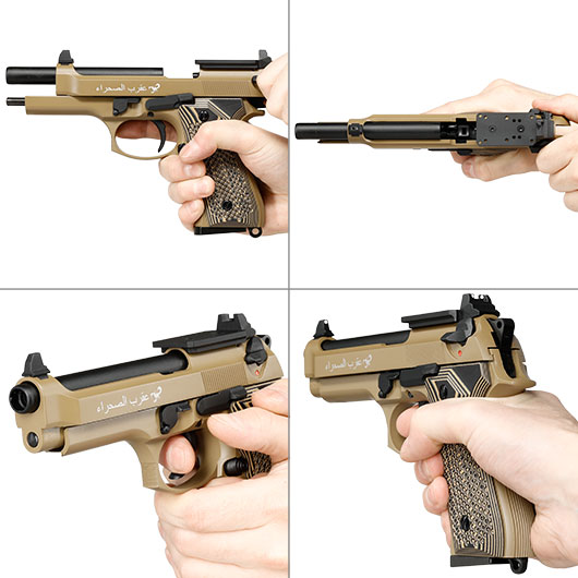 KLI M92 Optic Ready Sahara Limited Edition Vollmetall GBB 6mm BB Desert Tan - G10 Grip Edition Bild 8