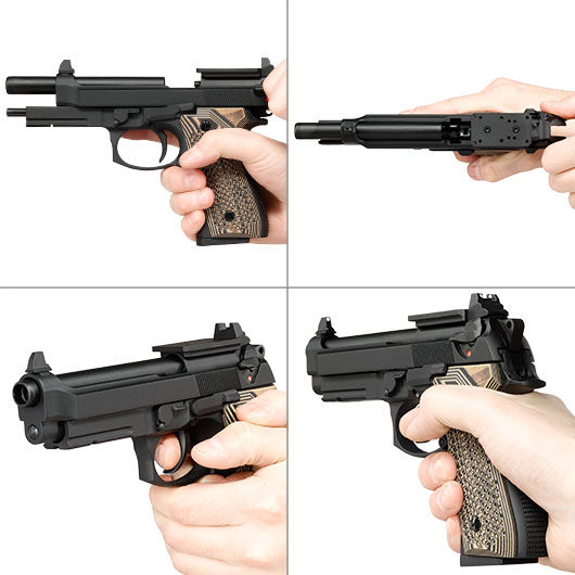 KLI M92A1 Optic Ready Vollmetall GBB 6mm BB schwarz - G10 Grip Edition Bild 8