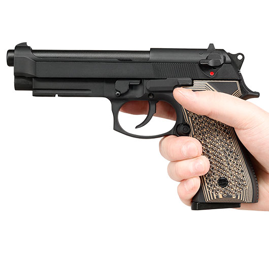 KLI M92A1 Vollmetall GBB 6mm BB schwarz - G10 Grip Edition Bild 3