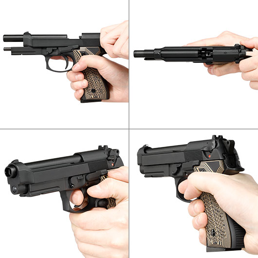 KLI M92A1 Vollmetall GBB 6mm BB schwarz - G10 Grip Edition Bild 8