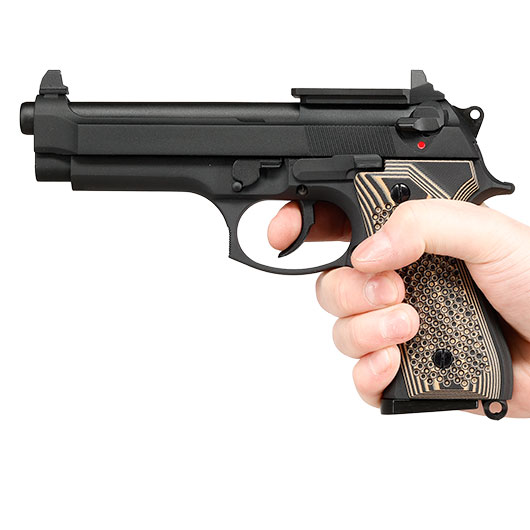 KLI M92 Optic Ready Vollmetall GBB 6mm BB schwarz - G10 Grip Edition Bild 11