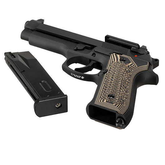 KLI M92 Optic Ready Vollmetall GBB 6mm BB schwarz - G10 Grip Edition Bild 7