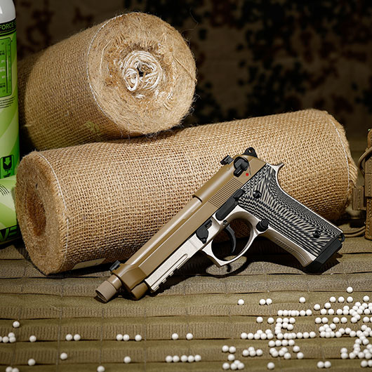 KLI M92A3 Vollmetall GBB 6mm BB Desert Tan - G10 Grip Edition Bild 1