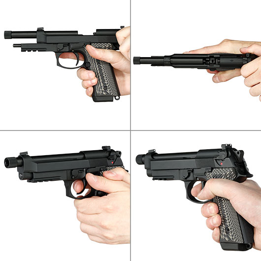 KLI M92A3 Vollmetall GBB 6mm BB schwarz - G10 Grip Edition Bild 8