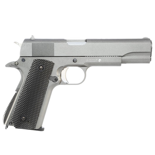 Well M1911A1 Vollmetall CO2 Blowback 6mm BB grau inkl. Koffer Bild 3