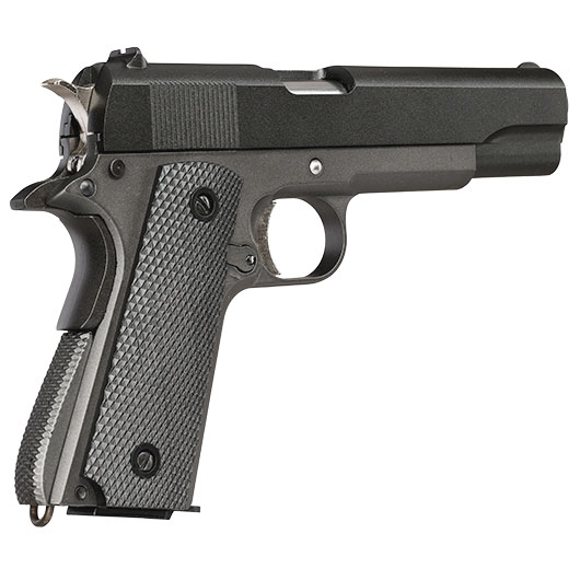 Well M1911A1 Vollmetall CO2 Blowback 6mm BB grau inkl. Koffer Bild 4