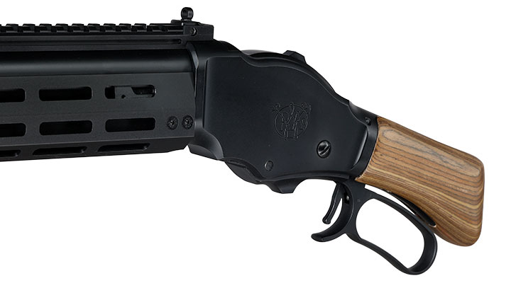 Golden Eagle M1887 Tactical Shorty Gas Lever Action mit Hlsenauswurf 6mm BB schwarz - Echtholz Version Bild 8