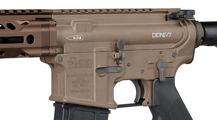 GHK Daniel Defense DDM4 V7 10,3 Zoll MFR 9.0 Vollmetall Gas-Blow-Back 6mm BB tan - Version 3 Bild 7
