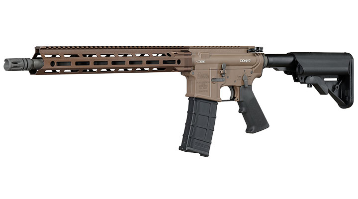 GHK Daniel Defense DDM4 V7 14,5 Zoll MFR 13.5 Vollmetall Gas-Blow-Back 6mm BB tan - Version 3