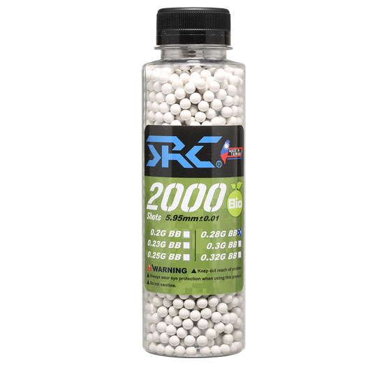 SRC High Precision Perfect Bio BBs 0,28g 2.000er Flasche weiss